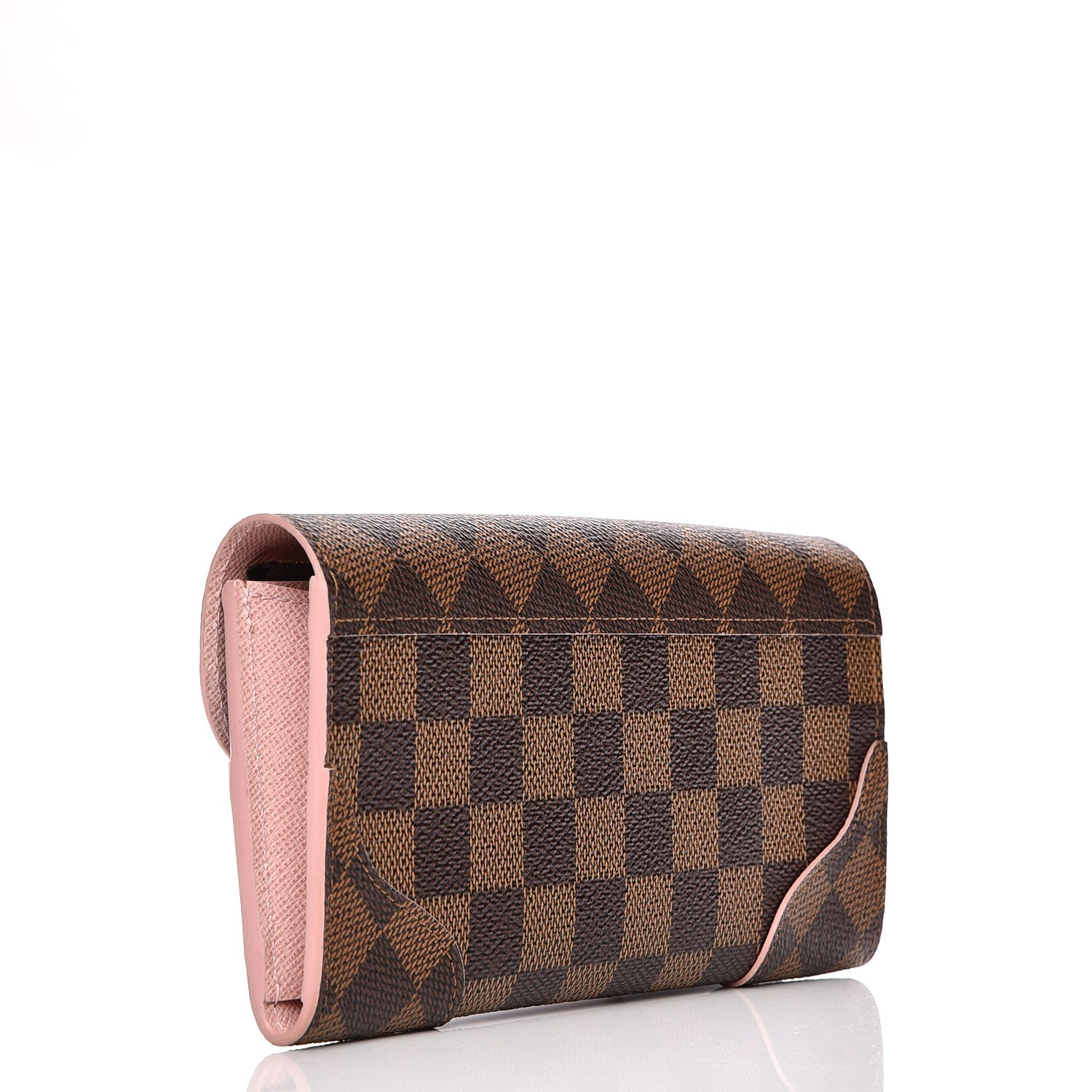 Louis Vuitton Damier Ebene Caissa Wallet Rose Ballerine 3 of 8