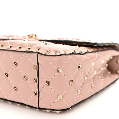Valentino Garavani Nappa Quilted Heart Medium Rockstud Spike Shoulder Bag Poudre 9 of 9