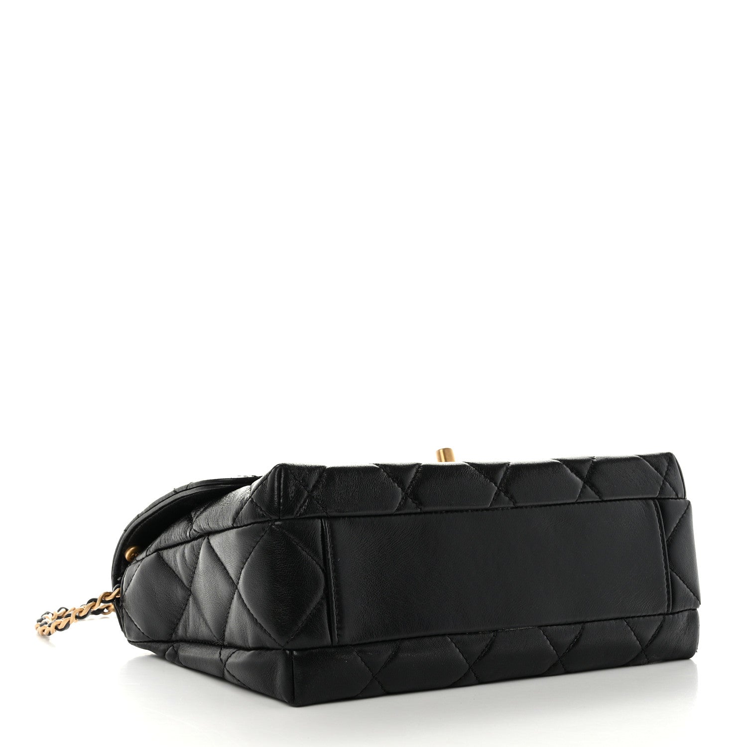Chanel Lambskin Quilted Pearl Crystal Logo Flap Black 4 of 10