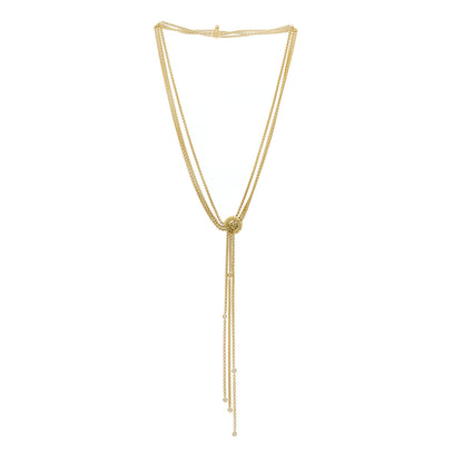David Yurman DAVID YURMAN 18K Yellow Gold Diamond Three Strand Lariat Tassel Necklace 2 of 4