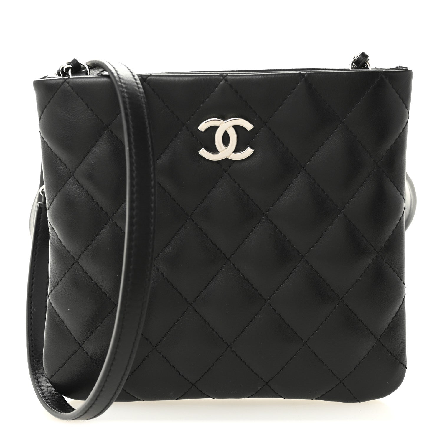 Chanel Lambskin Quilted Crossbody Bag Black 1 of 10