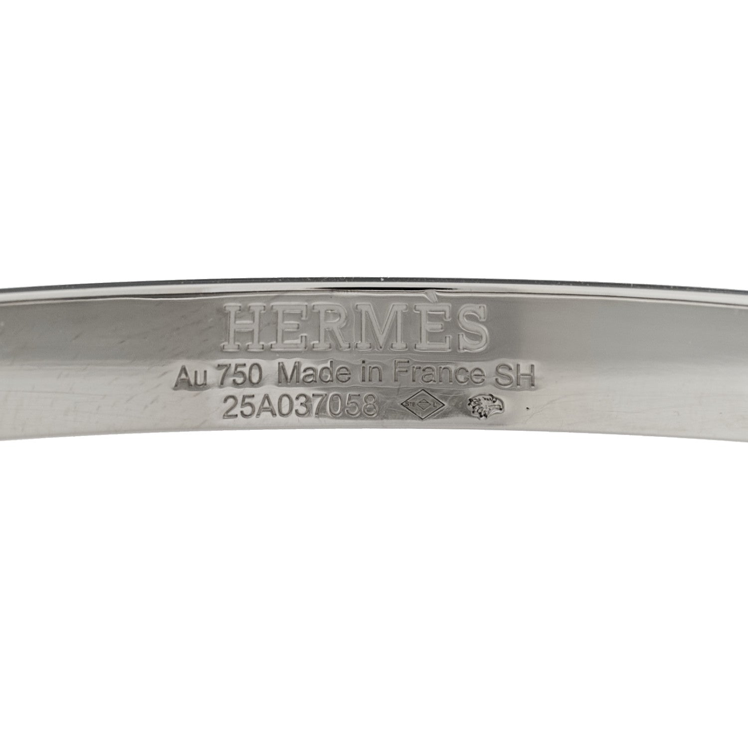 Hermes 18K White Gold Diamond Kelly Full Pave Bracelet SH 3 of 4