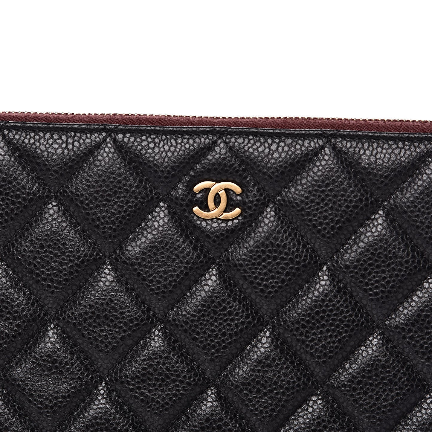 Caviar Quilted Large Cosmetic Case Black
