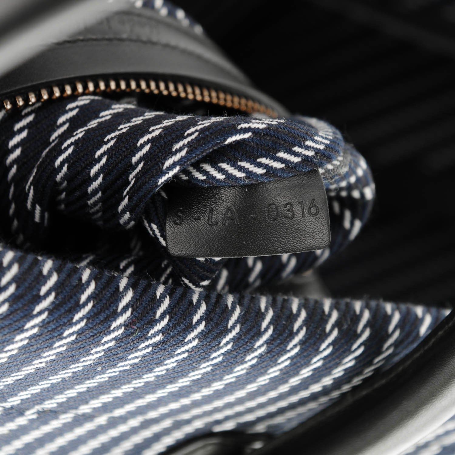 Celine Cotton Canvas Striped Medium Phantom Luggage Navy White 7 of 7