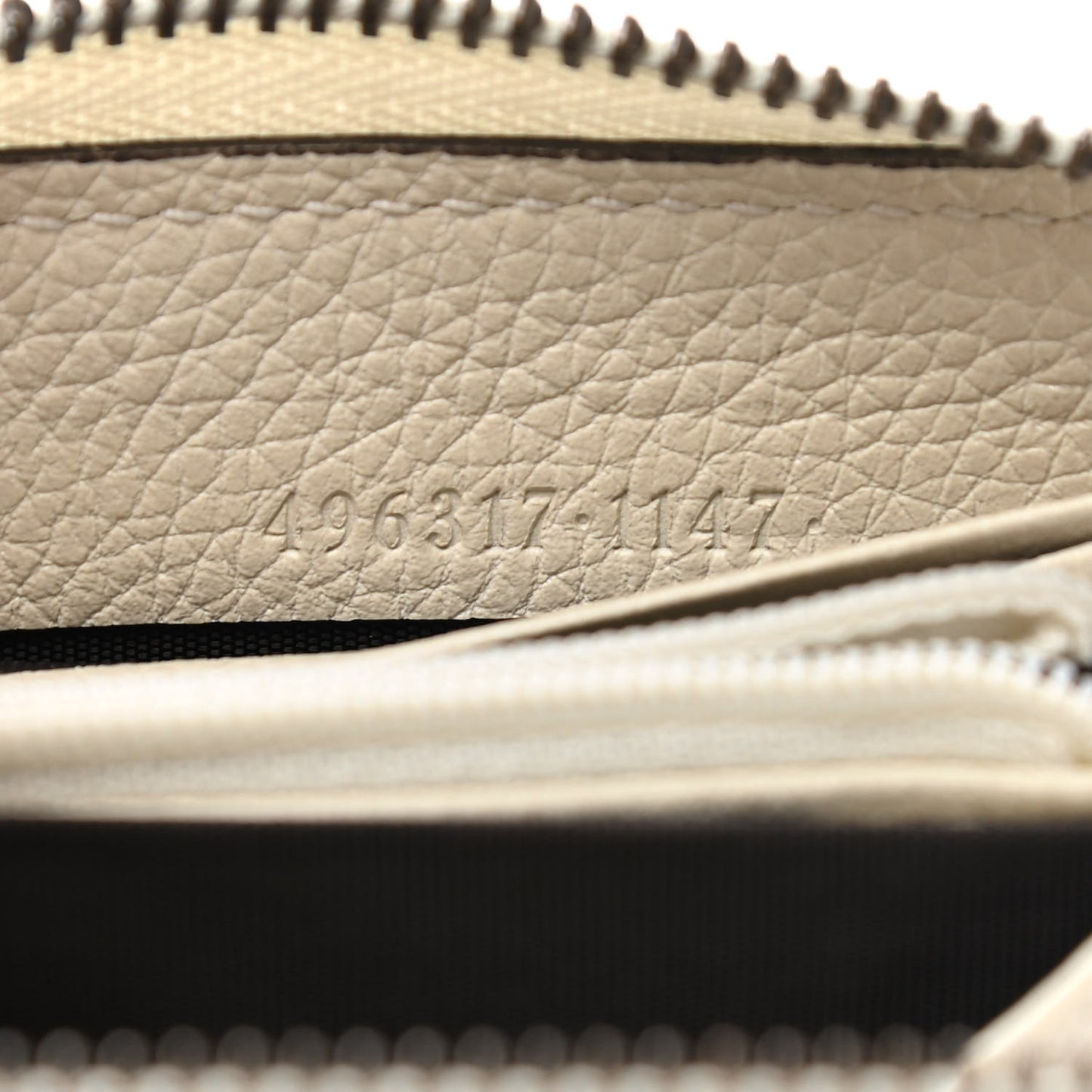 Calfskin Logo Zip Around Wallet White