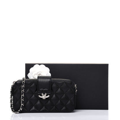 Chanel Goatskin Quilted CC Box Clutch With Chain Black 13 of 13