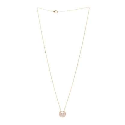 Cartier 18K Yellow Gold Diamond Mother of Pearl XS Amulette de Cartier Pendant Necklace 3 of 5