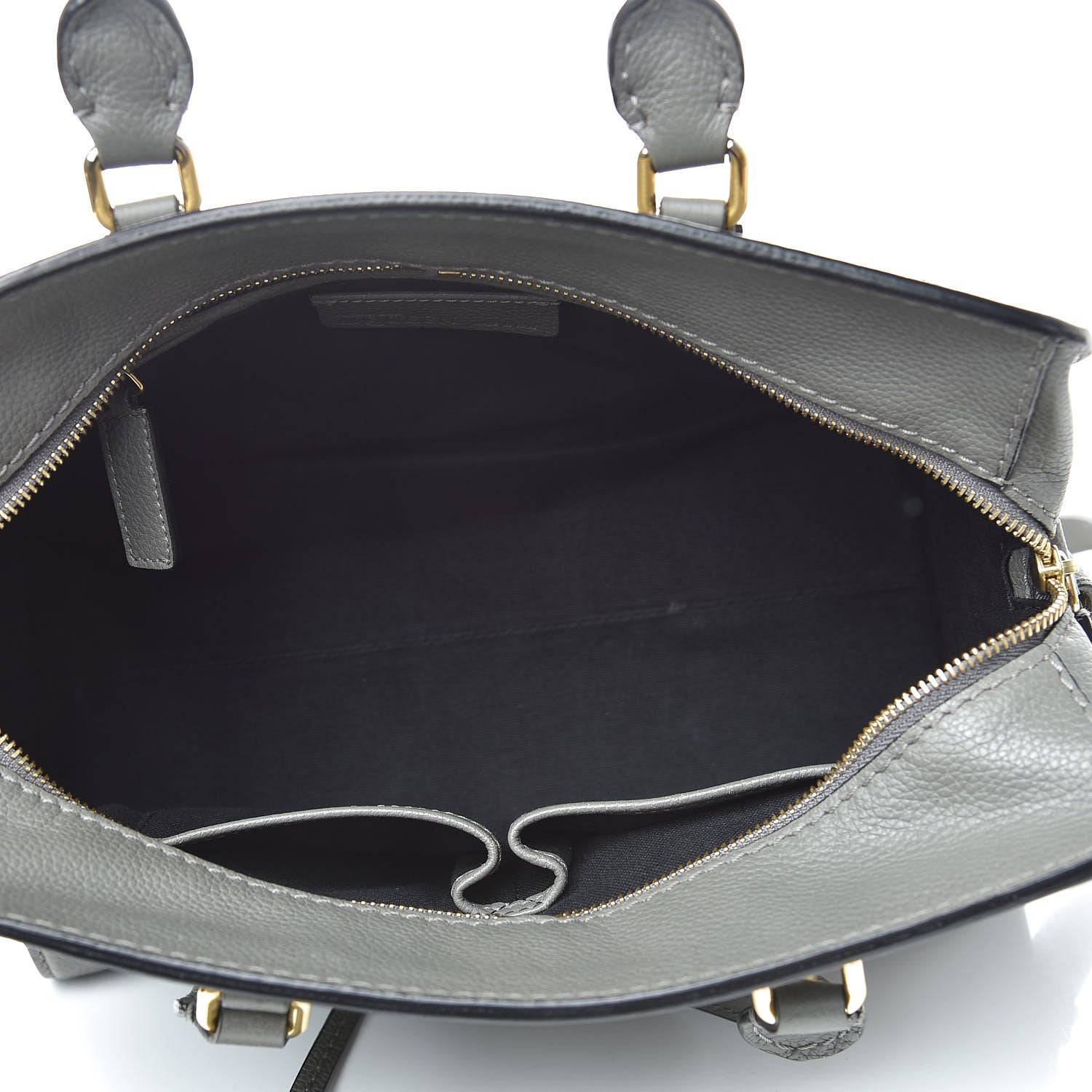 Alexander McQueen Pebbled Calfskin Small Skull Padlock Zip Around Tote Dark Grey 5 of 17
