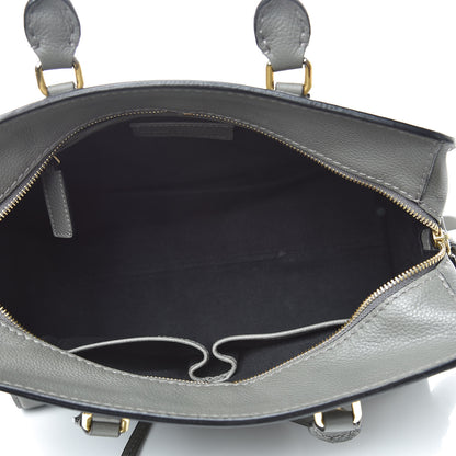 Alexander McQueen Pebbled Calfskin Small Skull Padlock Zip Around Tote Dark Grey 5 of 17