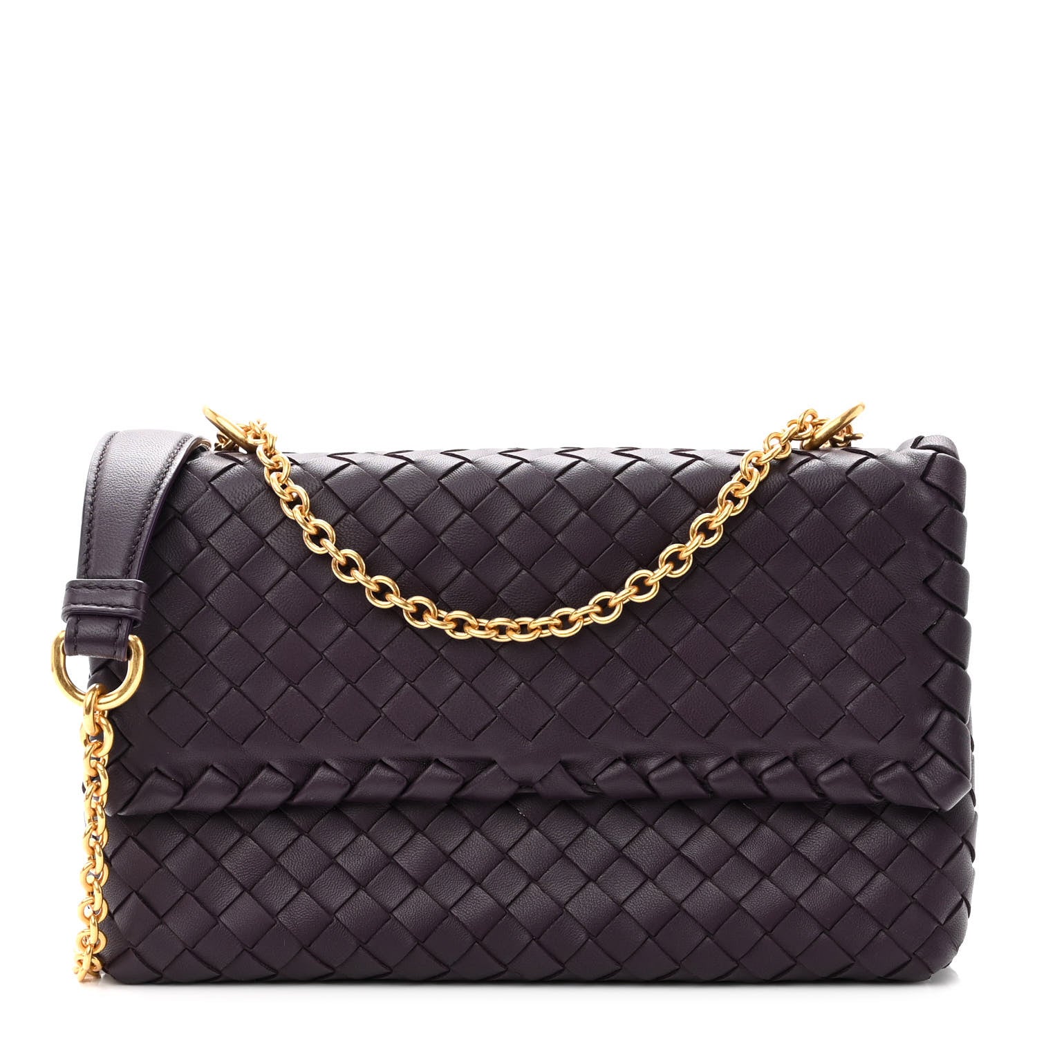 Bottega Veneta Nappa Intrecciato Baby Olimpia Shoulder Bag Dark Barolo 1 of 9