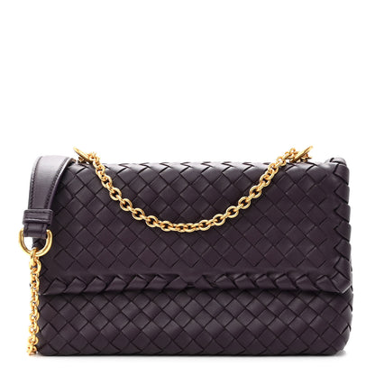 Bottega Veneta Nappa Intrecciato Baby Olimpia Shoulder Bag Dark Barolo 1 of 9