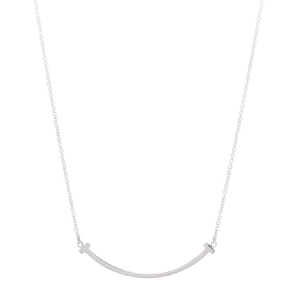Tiffany Sterling Silver Small T Smile Pendant Necklace 1 of 7