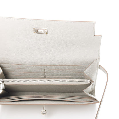 Hermes Chevre Mysore Kelly Longue Wallet Gris Perle 5 of 9