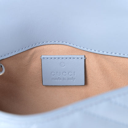 Gucci Calfskin Matelasse Super Mini GG Marmont Shoulder Bag Porcelain Light Blue 6 of 9