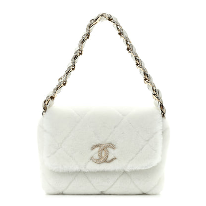 Chanel Shearling Lambskin Crystal Strass Flap White 1 of 11