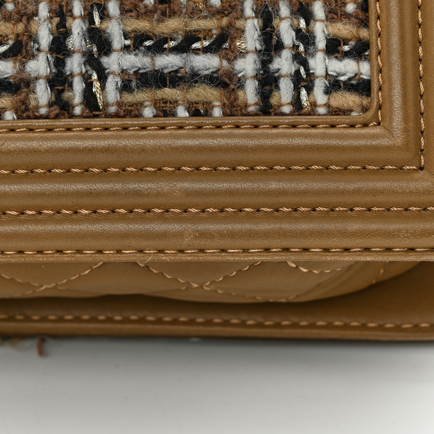 Chanel Calfskin Tweed Enchained Medium Boy Flap Brown 14 of 17