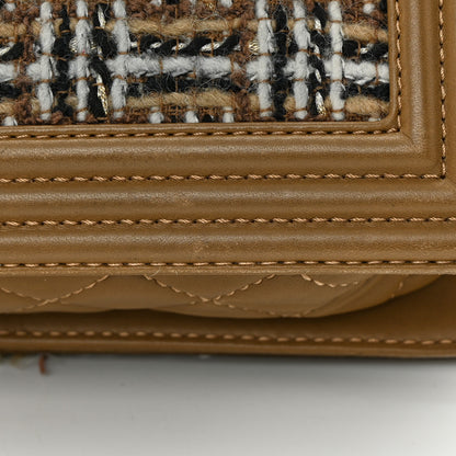 Chanel Calfskin Tweed Enchained Medium Boy Flap Brown 14 of 17