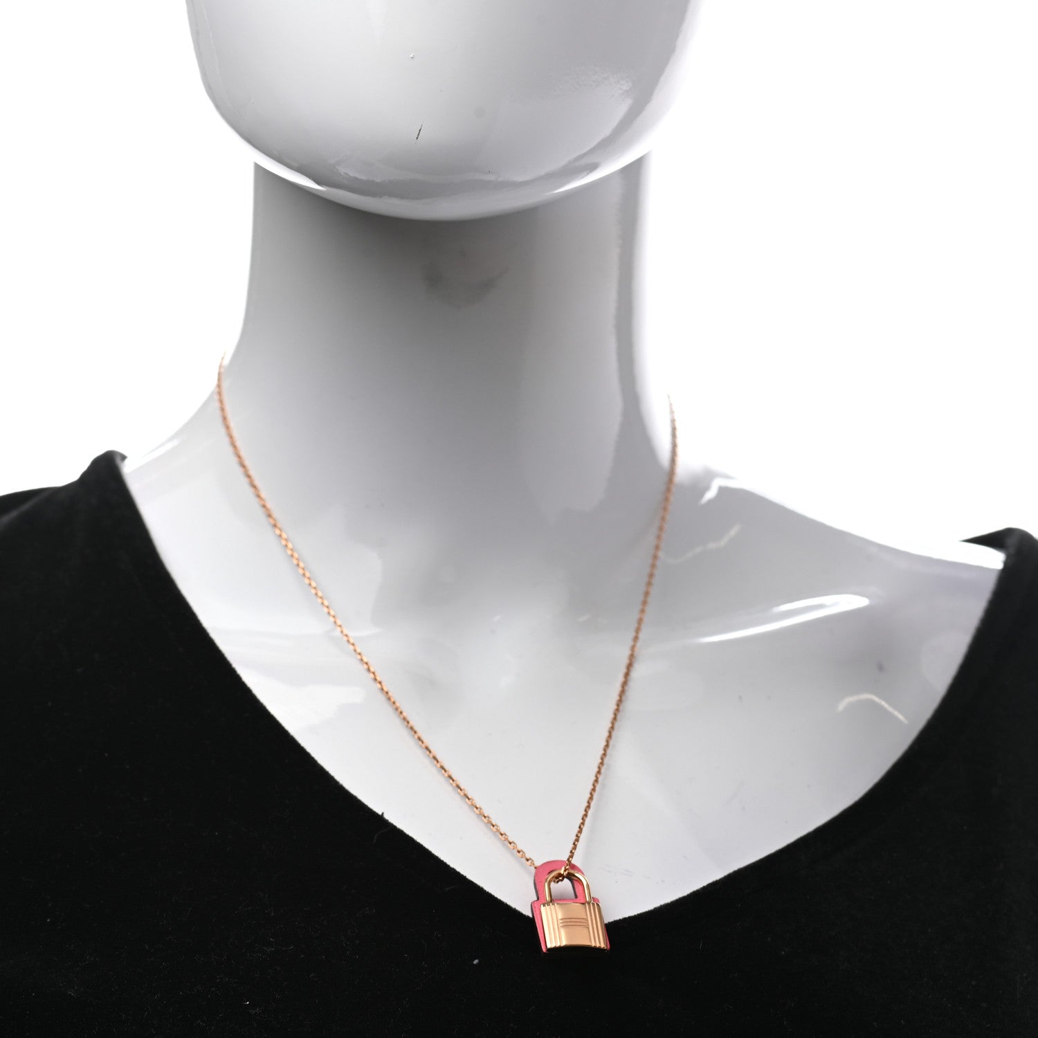 Hermes Swift O'Kelly Pendant Necklace Rose Azalee 2 of 7