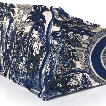 Christian Dior Canvas Embroidered Large Palm Tree Toile De Jouy Book Tote Blue 10 of 10