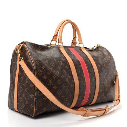 Louis Vuitton Monogram My LV Heritage Keepall Bandouliere 50 Fuchsia Orange 2 of 9