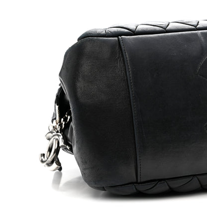 Chanel Lambskin Bubble Quilt Small Double Bowling Bag Black 8 of 11