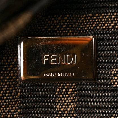 Fendi Fabric Jacquard FF 1974 Mini Baguette Tobacco Moro Black 6 of 8