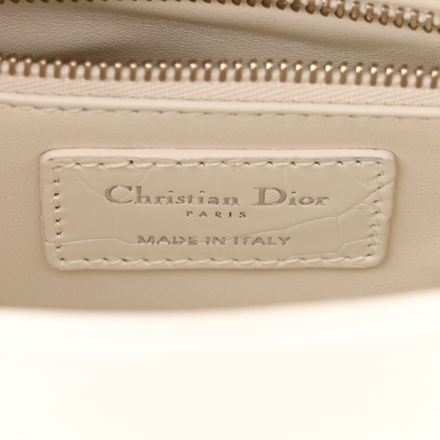 Alligator Mini Lady Dior White