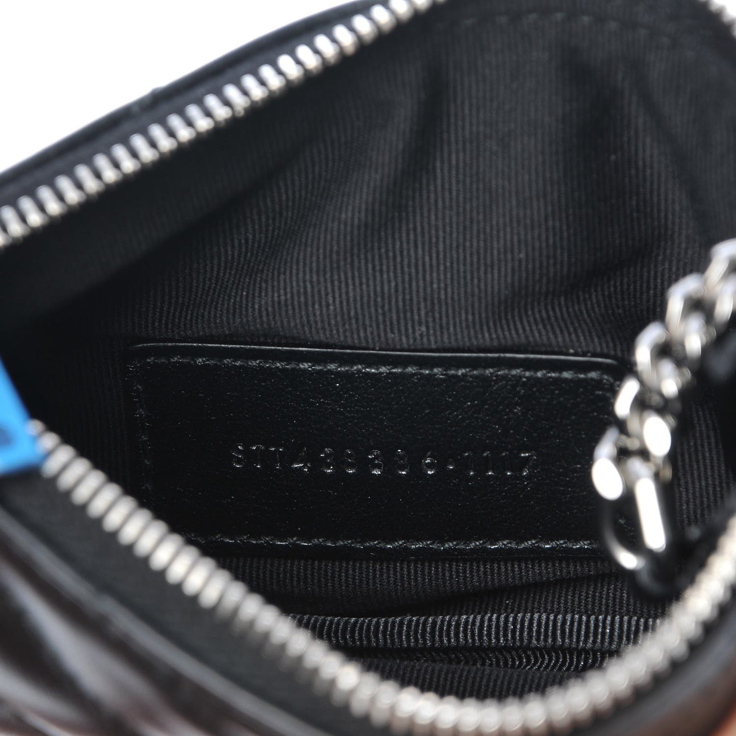 Calfskin Matelasse Monogram Key Pouch Black