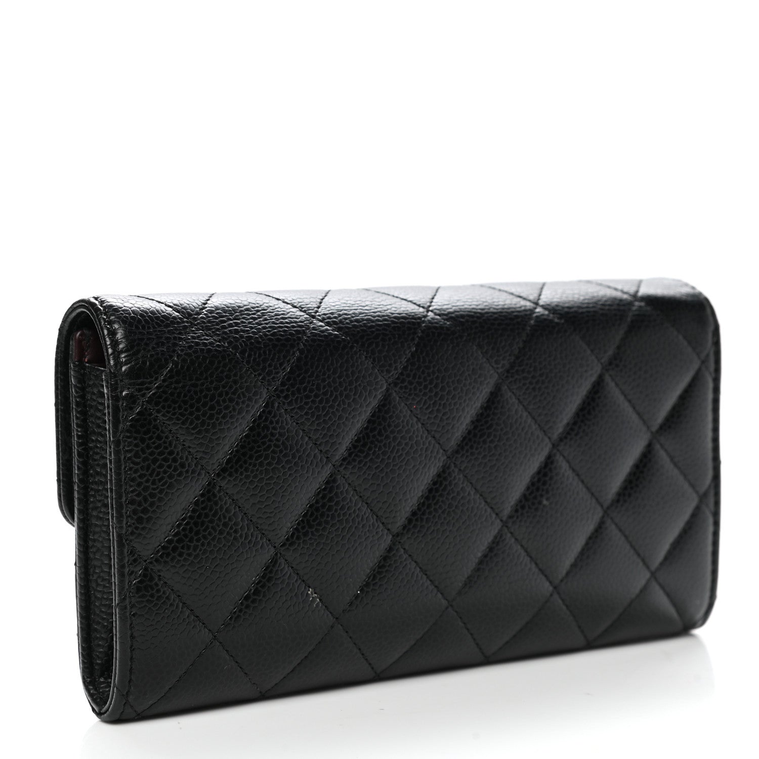 Chanel Caviar Quilted Large Gusset Flap Wallet Black 3 of 12
