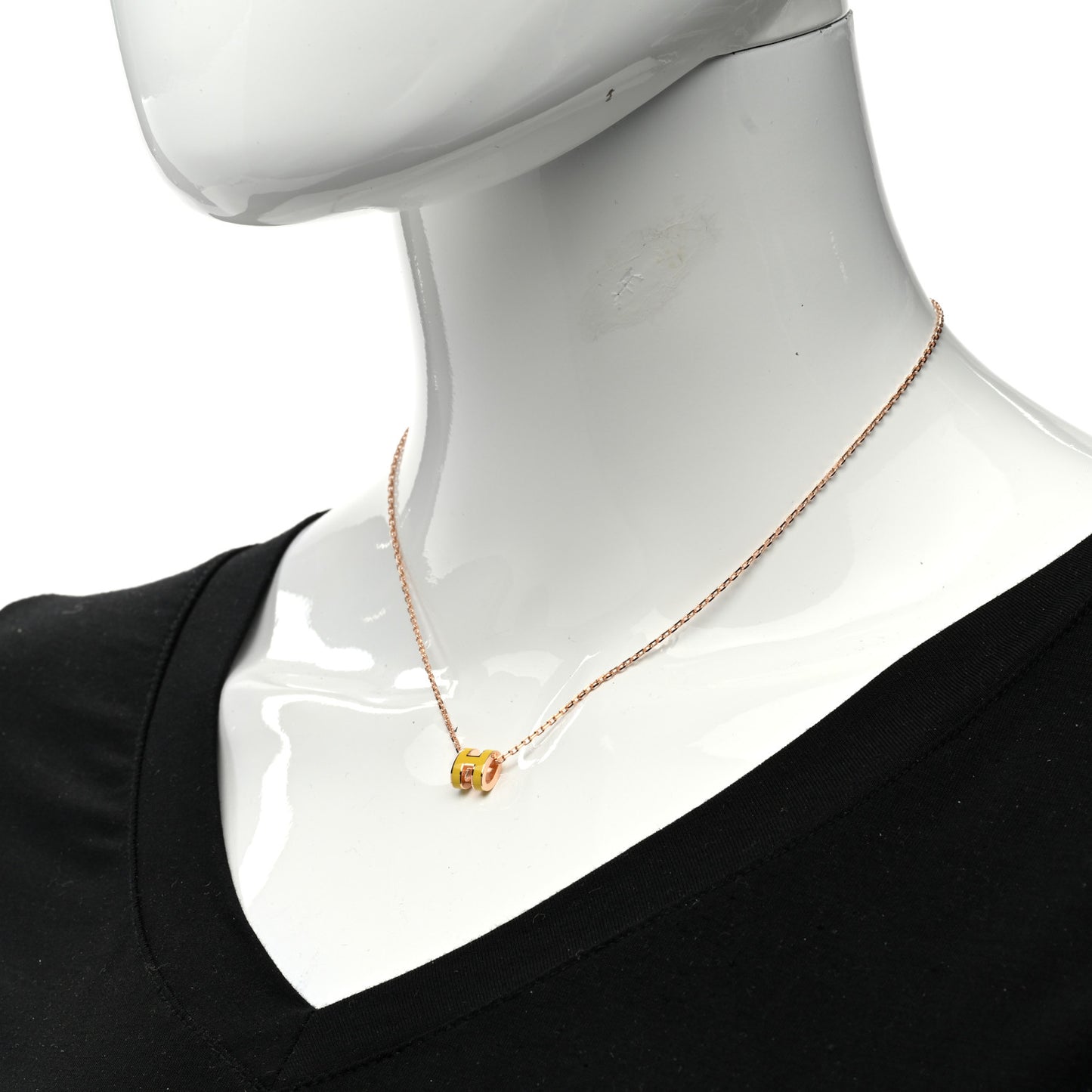 Lacquered Gold Mini Pop H Pendant Necklace Mimosa
