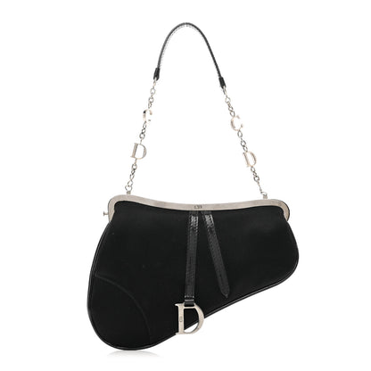 Christian Dior Satin Mini Frame Saddle Black 1 of 10