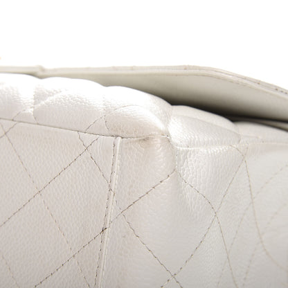 Chanel Caviar Quilted Maxi Double Flap White 11 of 16