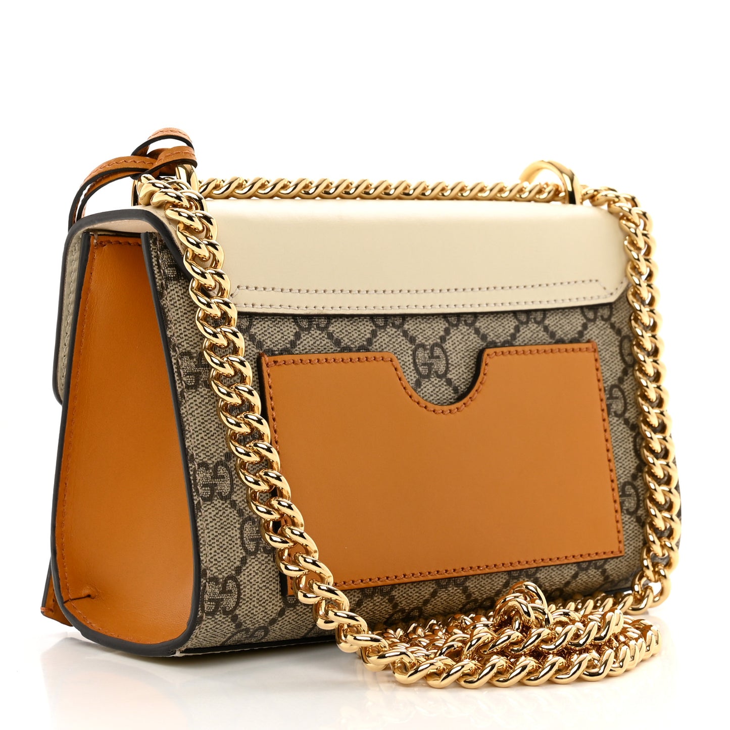 GG Supreme Monogram Calfskin Small Padlock Shoulder Bag Beige Mystic White Sun Oil