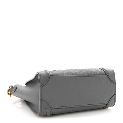 Celine Drummed Calfskin Nano Luggage Kohl 4 of 11