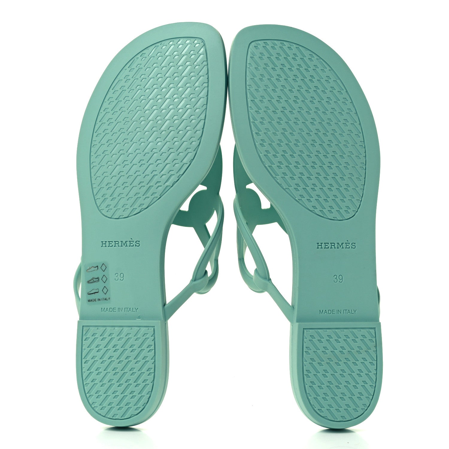 Hermes Rubber Womens Egerie Sandals 39 Vert Embrun 7 of 10