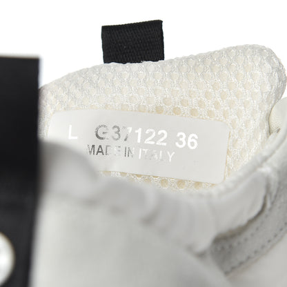 Chanel Nylon Suede Calfskin Womens CC Sneakers 36 Grey White 8 of 16
