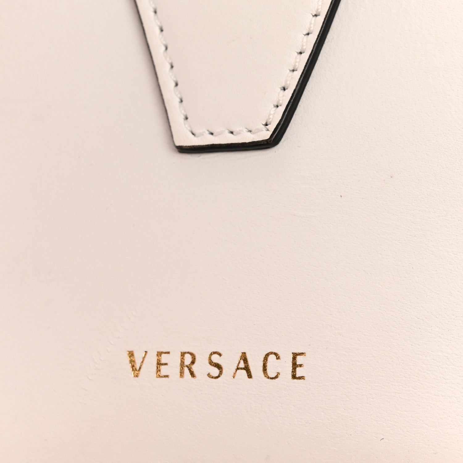 Versace Vitello Mini Virtus Bucket Bag White 13 of 13