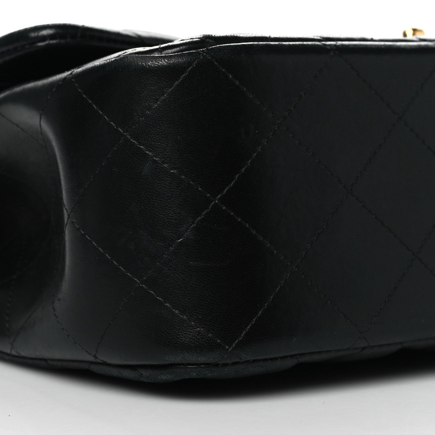 Lambskin Quilted Jumbo Double Flap Black