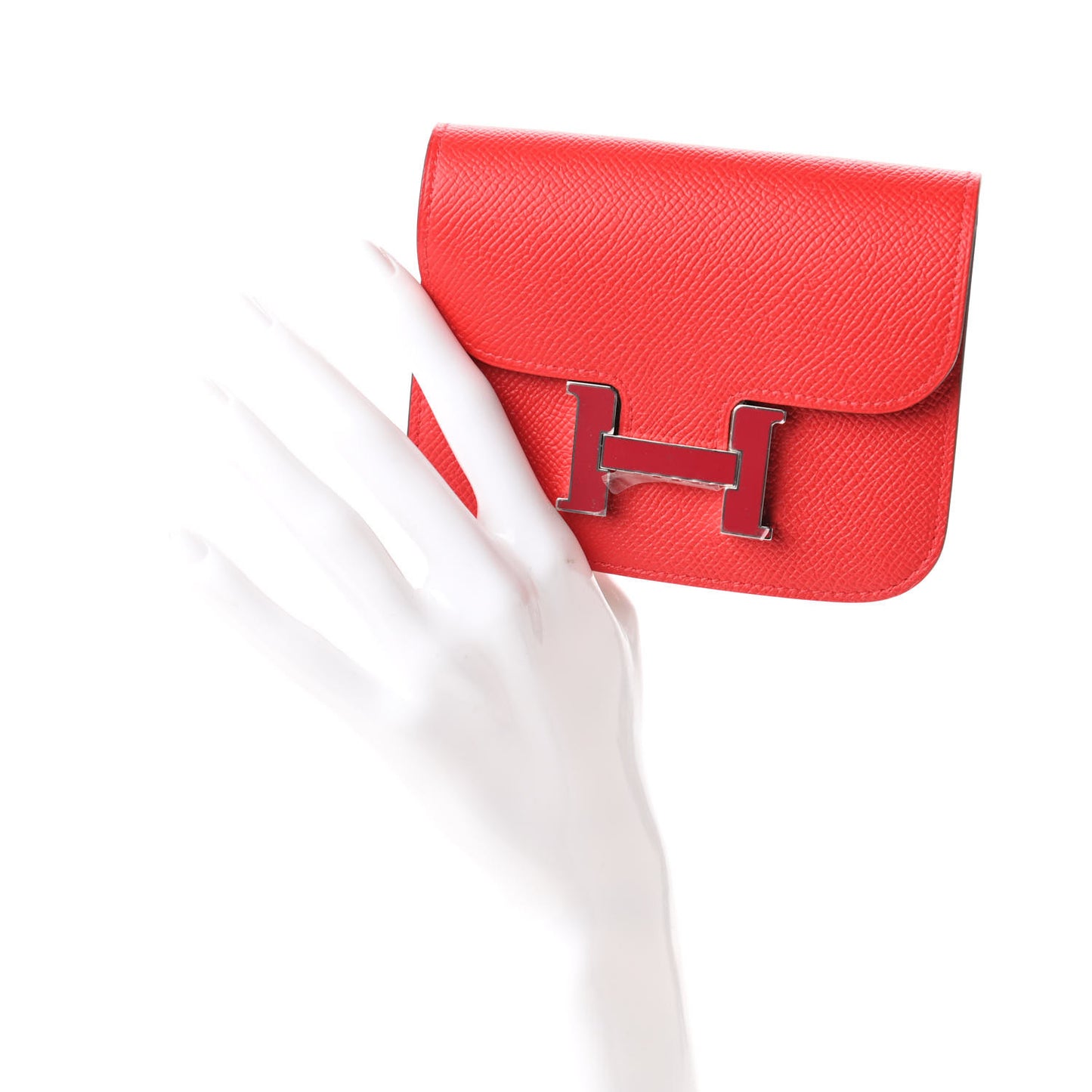Epsom Enamel Constance Slim Wallet Rouge de Coeur Rubis