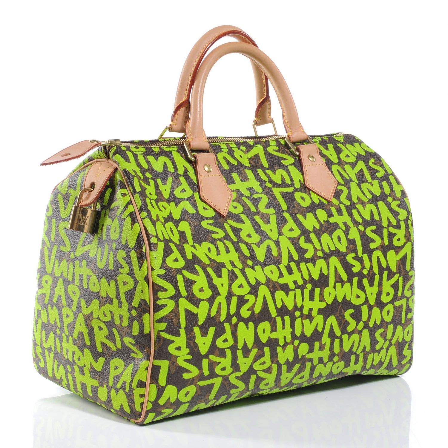 Louis Vuitton Monogram Graffiti Speedy 30 Green 3 of 8
