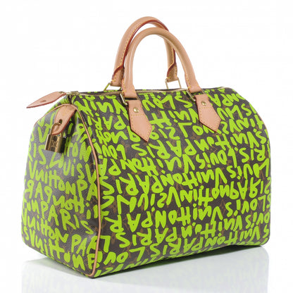 Louis Vuitton Monogram Graffiti Speedy 30 Green 3 of 8