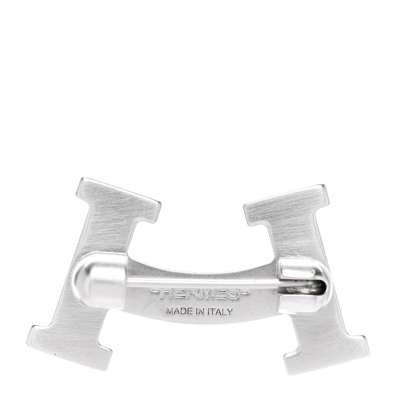Hermes Palladium Smile H Brooch 3 of 5