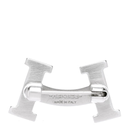 Hermes Palladium Smile H Brooch 3 of 5