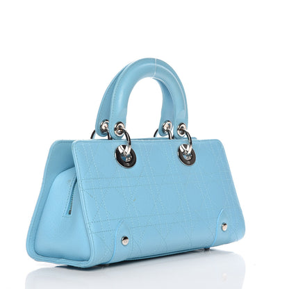 Christian Dior Calfskin Cannage Stitched Small East West Lady Dior Light Blue 3 of 8