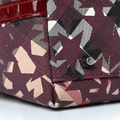Burberry Patent Supernova Check Stars Large Nickie Landscape Tote Berry Red 9 of 14