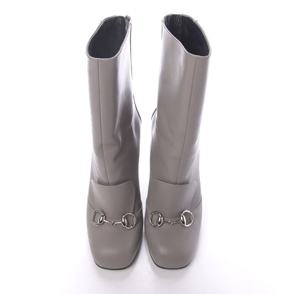 Gucci Calfskin Twiggy Horsebit Boot 38.5 Storm Grey 5 of 10