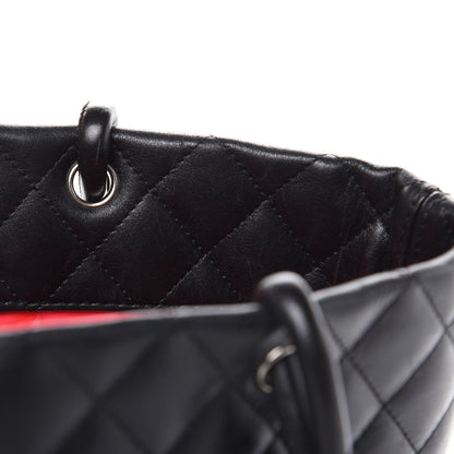 Chanel Calfskin Quilted Medium Cambon Tote Black White 13 of 17