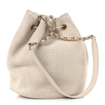 Chanel Lurex Boucle Deauville Drawstring Bag Ivory 2 of 12