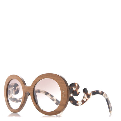 Prada Wooden Baroque Sunglasses SPR 27R Nut Canaletto 1 of 7