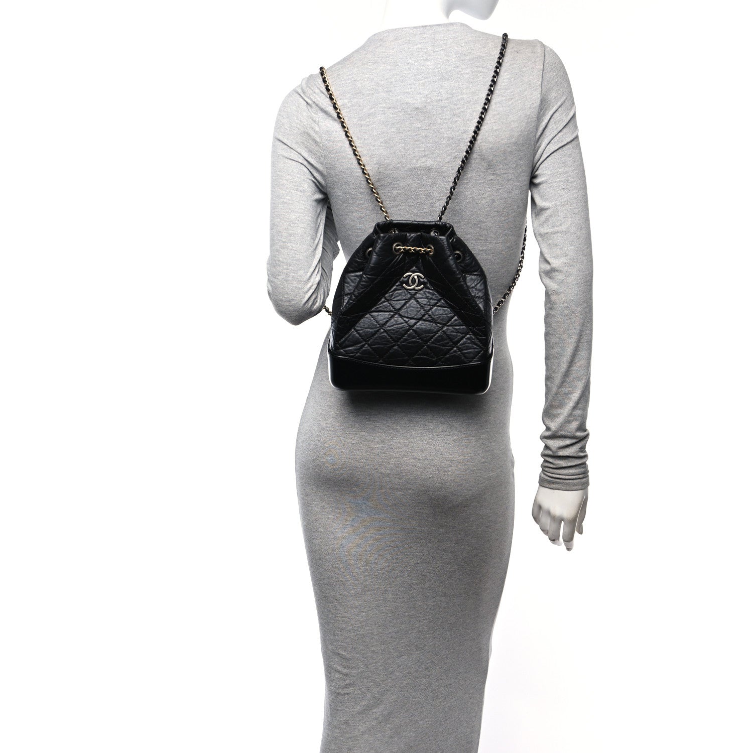 Chanel Aged Calfskin Quilted Small Gabrielle Backpack Black 2 of 11